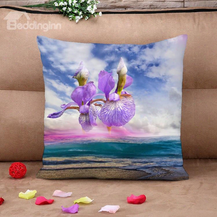 Violet Over The Air Dreamlike Cotton Throw Pillow Case
