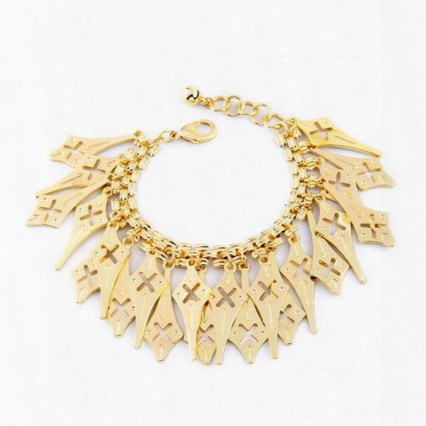Women's Gold-color Plated Enviromental Alloy Sparkle Bracelet