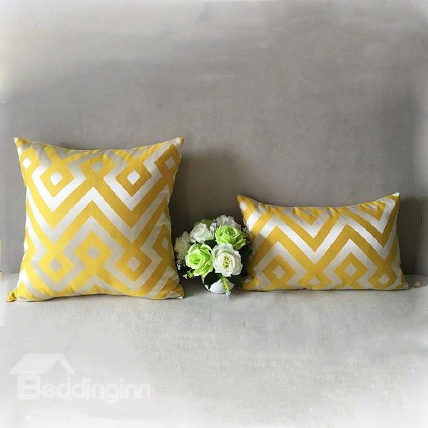 2-piece Classy Stylish Ripple Print Yellow Throw Pillowcases