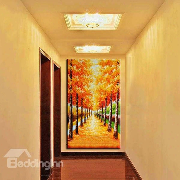 20␔39in Yellow Tree And Path Hanging Canvas Waterproof And Eco-friendly Framed Prints