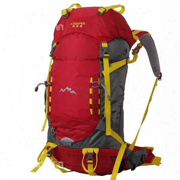 45l Red High Capacity Outdoor Camping Hiking Trekking Traveling Backpack