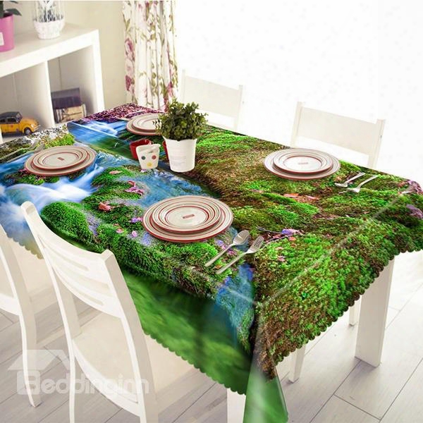 Amazing Polyes Ter Spring And Moss Pattern 3d Tablecloth