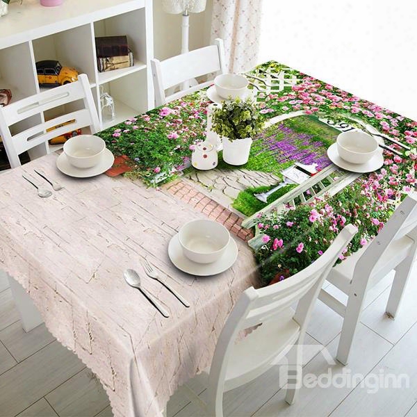 Beautiful Garden Senery Pattern 3d Tablecloth