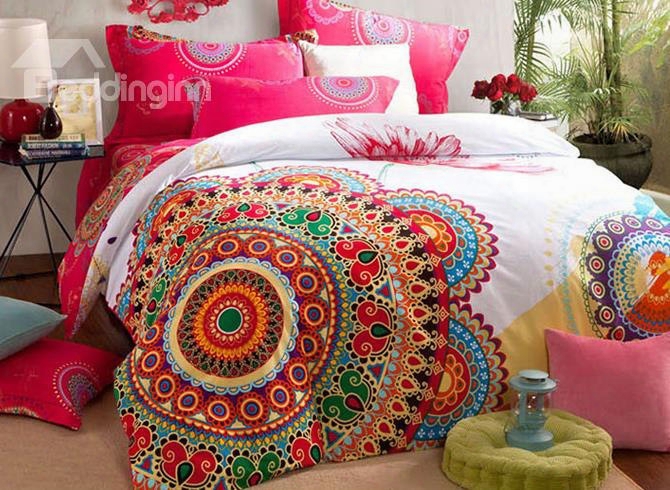 Big Flowers Pattern Top Class Cotton 4-piece Duvet Cover Sets