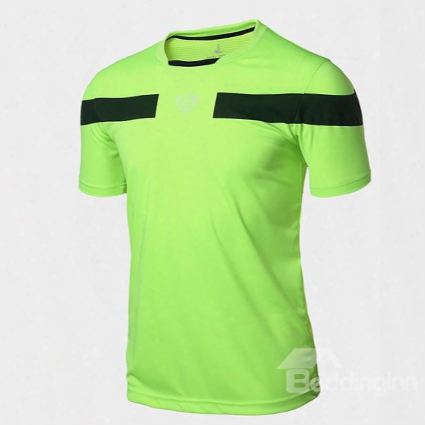Bright Color With Black Strip Short Sleeve Cycling Jersey Quick Drying Shirt