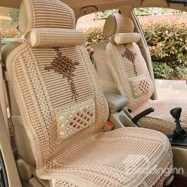 Casual Style Cooling Patterns With Traditional Asian Knottings Universal Car Seat Covers