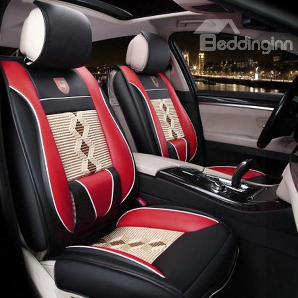 Casual Style Diamond Patterns Colorful Design Comfy Universal Car Seat Covers