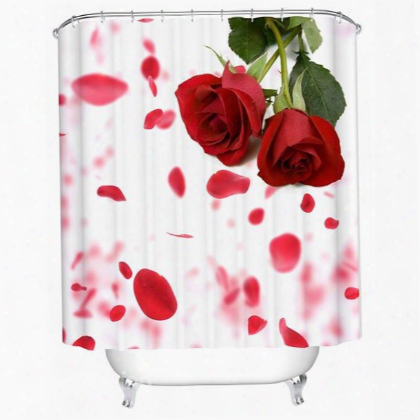 Charming Fancy Fresh Rose 3d Shower Curtain