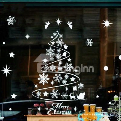 Christmas Decoration Snowflake Tree Window Glass Removable Wall Sticker