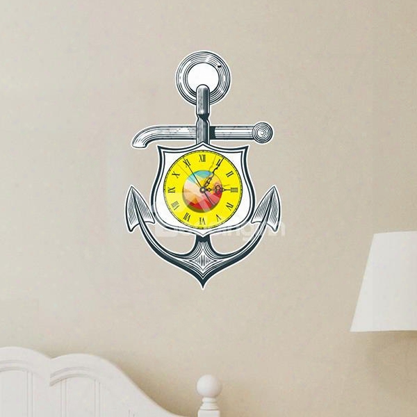 Classic Anchor Design  Nursery 3d Sticker Wall Clock