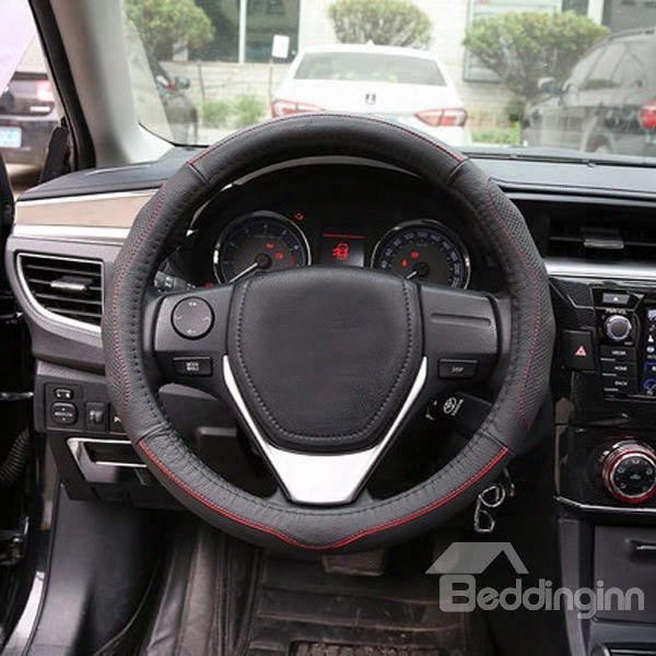 Classic Business And Sport Sty Le Pu Material Steering Wheel Cover