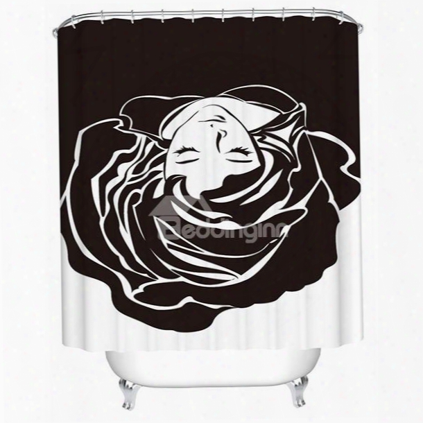 Creative Design Graceful Flower Girl 3d Shower Curtain