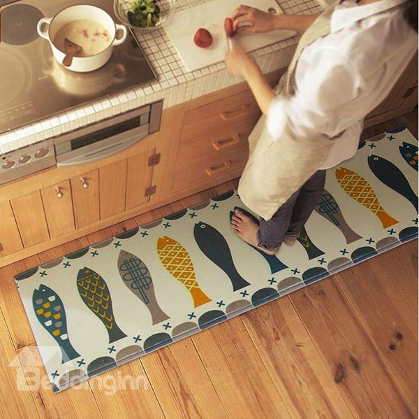 Creative Fish Pattern Kitchen Anti-slipping Area Rug