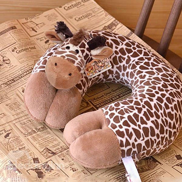 Creative Vivid Giraffe Design U-shape Plush Throw Pillow