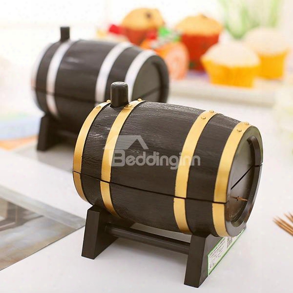 Creative Wine Cask Design Toothpick Holder Dinner Table Decoration