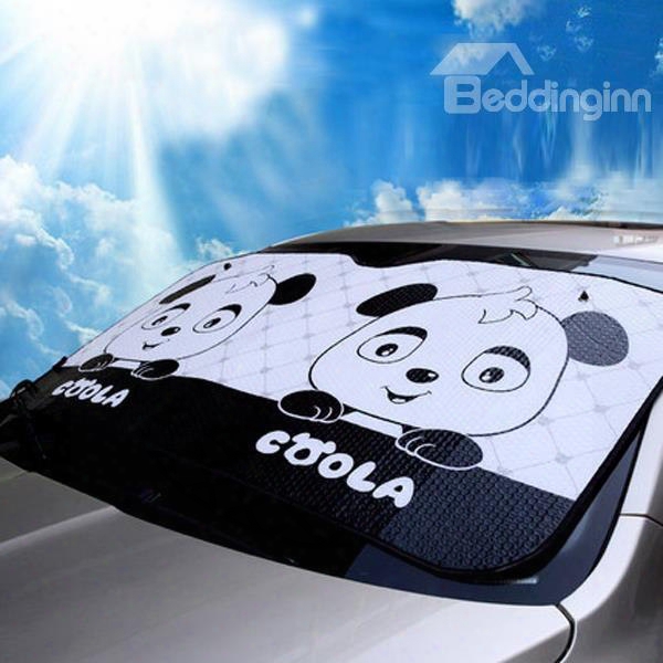 Cute And Funny Cartoon Panda Pattern Universal Car Sun Shades