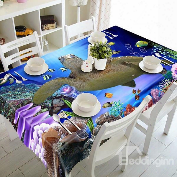 Cute Polyester Tortoise Pattern 3d Tablecloth