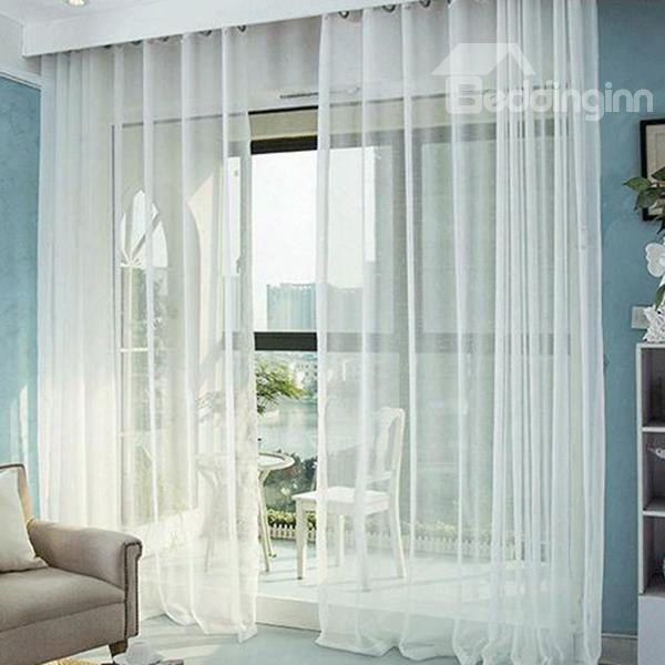 Elegant Comfort Puree Colored Cross Linen Custom Sheer Curtain