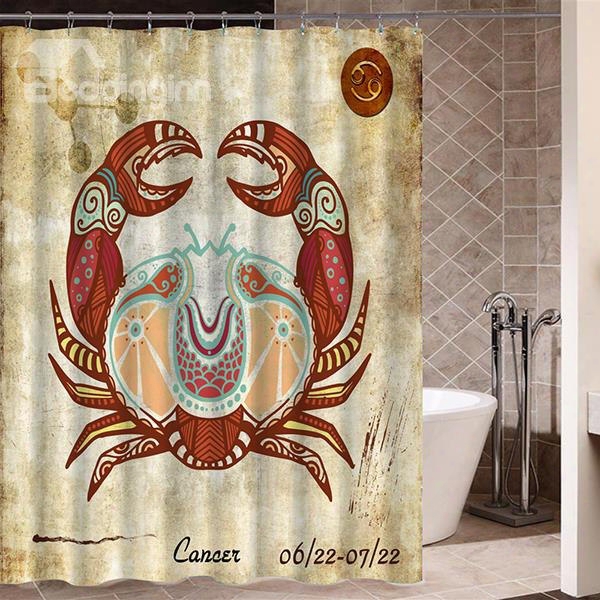 Extic Cancer Symbol Print 3d Bathroom Shower Curtain