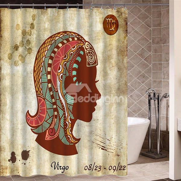 Exotic Virgo Symbol Printt 3d Bathroom Shower Curtain