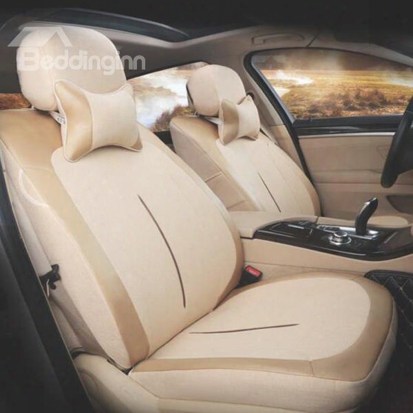 Fresh And Bright Smooth Beautiful Color Flax Material Car Seat Co Ver
