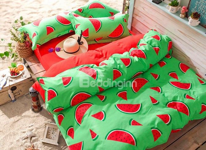 Fresh Watermelon Print Polyester 4-piece Bedding Sets/duvet Cover
