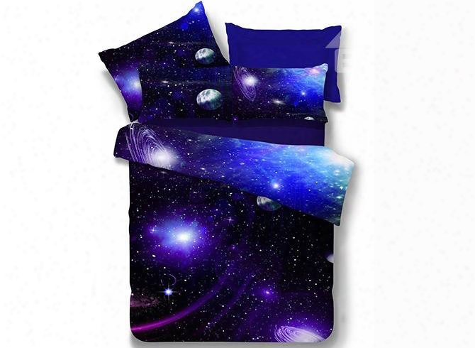 Galaxy Reactive Printing Polyester 4-piece Bedding Sets/duvet Covers