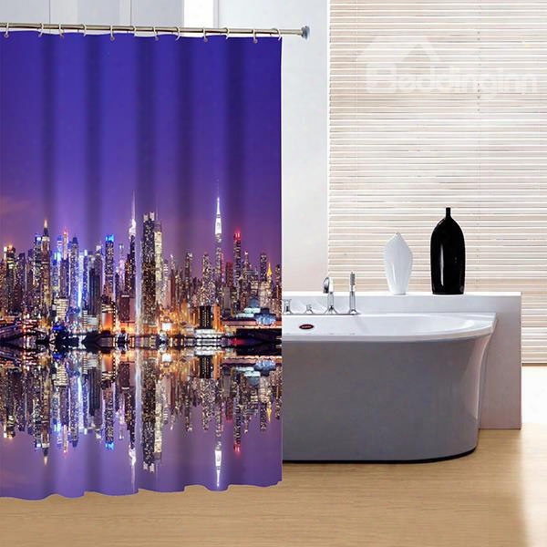 Glamerous Fancy Modern Urban Night Life 3d Shower Curtain