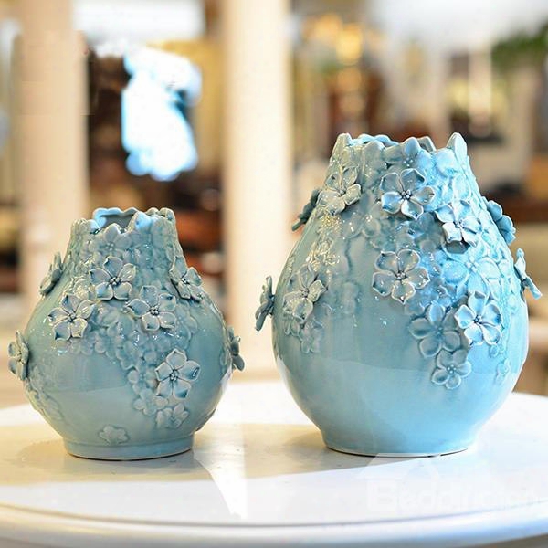 Gorgeous Handmade Blue European Style Flower Vases