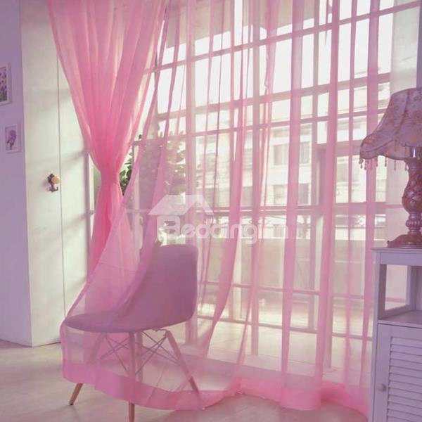 Gorgeous Pure Colored Light Pink Custom Sheer Curtain