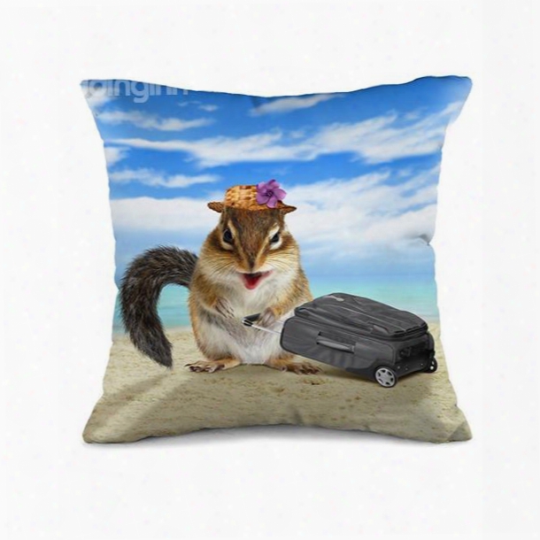 Hilarious Mouse Traveller Design 3d Throw Pillow Case