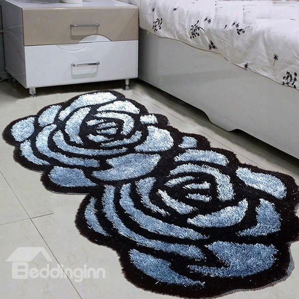 Hot  Sale Blue Roses Home Decorative Area Rugs