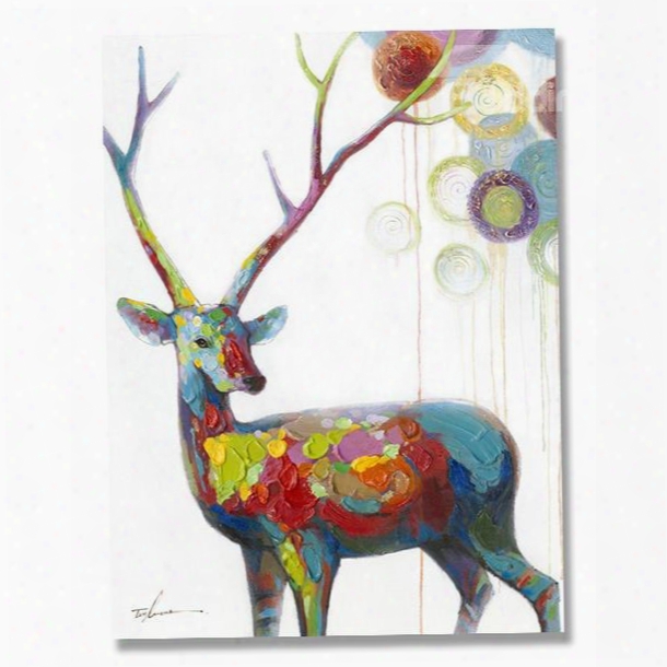 Hot Sale Warm Color Pop Art Deer Oil Painting
