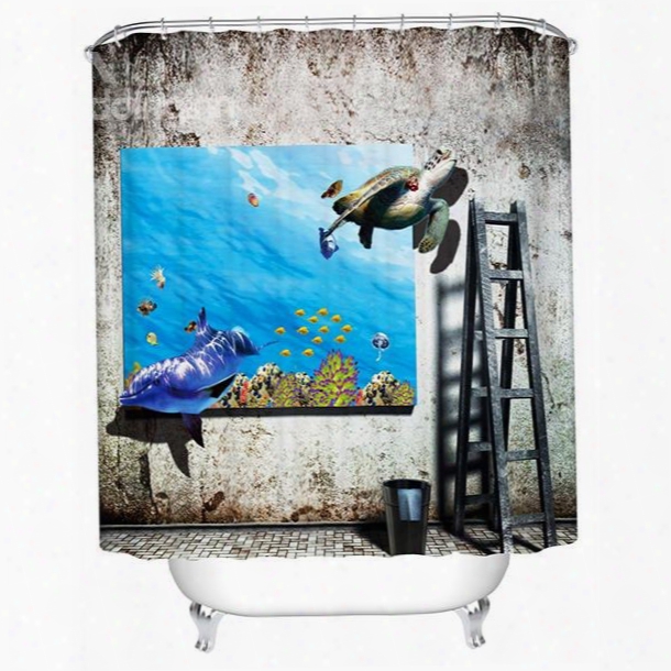 Innovative Design Brisk Underwater World Painting 3d Shower Curtain