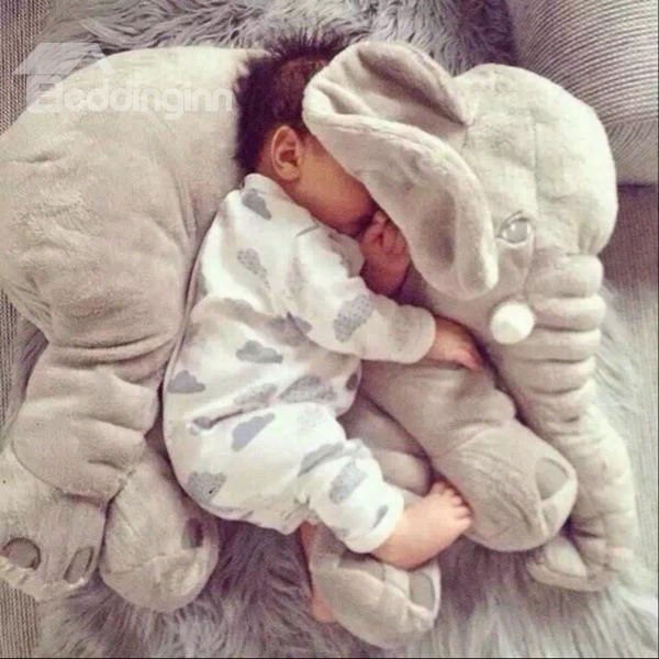 Large Long Nose Elephant Gray Soft Plush Sleep Baby Pillow