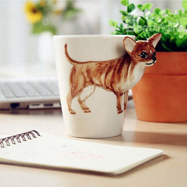 Lovely Chihuahua Design Ceramic Hand Painting Cup