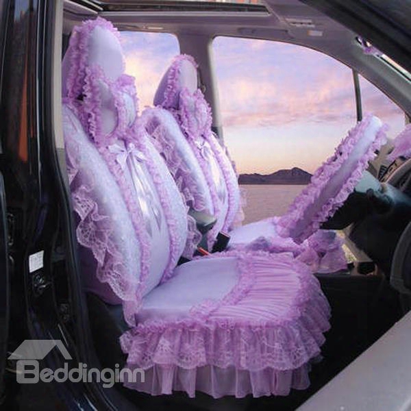 Lovely Lace With Bow Decoration And Attractive Universal Car Seat Cover
