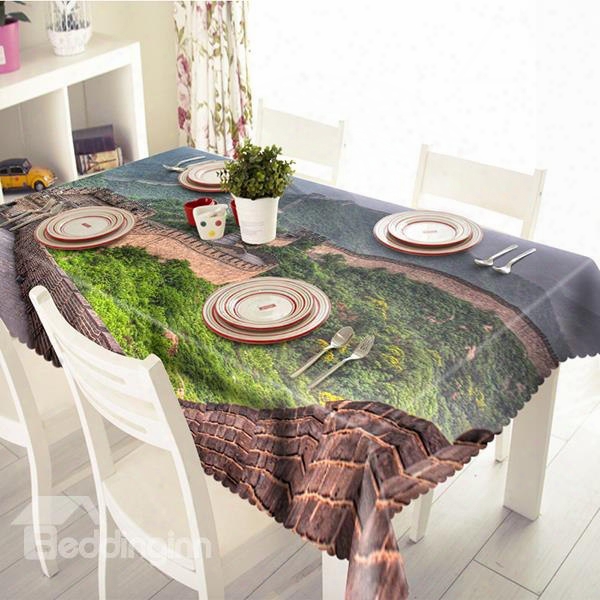 Magnificent Polyester Great Wall Pattern 3d Tablecloth