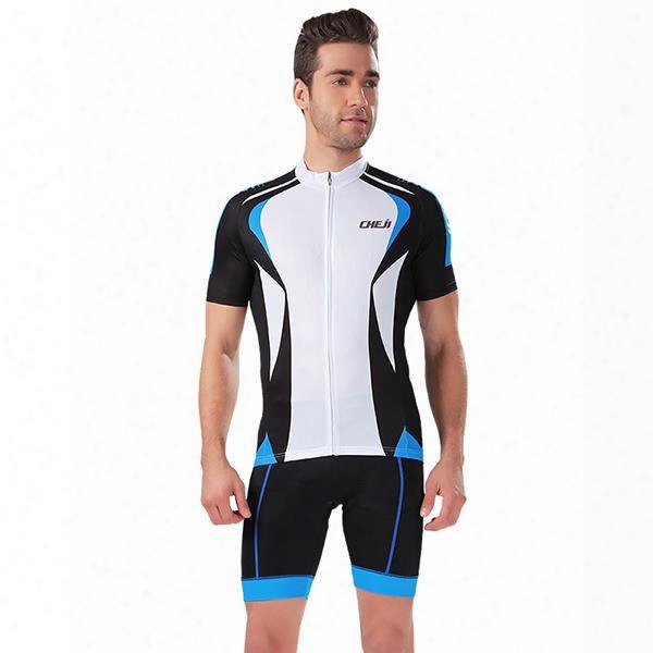 Male White Breathable Bicycle Cloth Sponged 3d Padded Cycling Suit