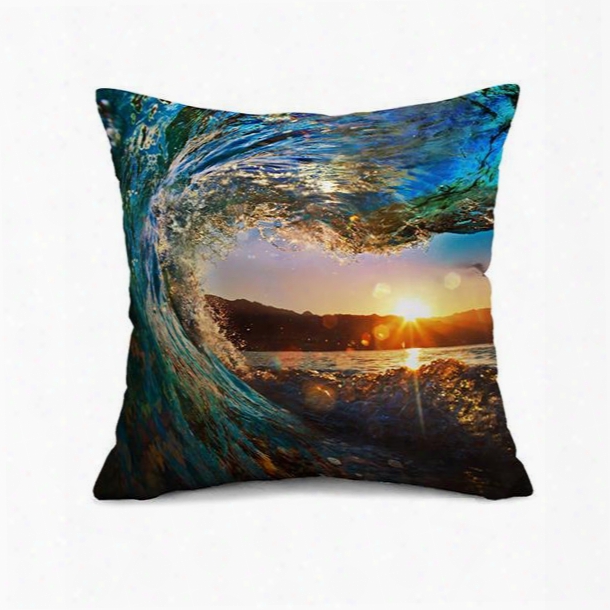 Marvelous Blue Spindrift Design Throw Pillow Case