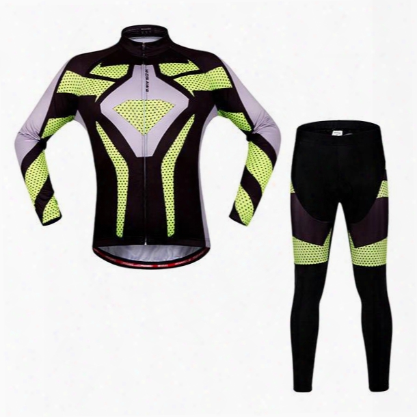 Men's Bicycle Long Sleeve Jersey With Refle Ctive Stripe Cycling Clothing
