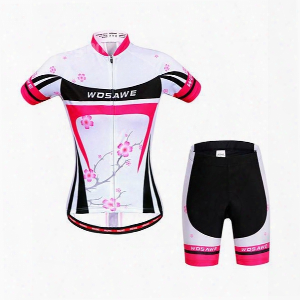 Men's Plum Blossom Pattern White 3d Padded Short Outfit Cycling Clothing