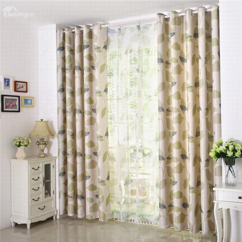 Modern High Quality Pastoral Style Grommet Top Curtain