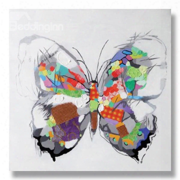 Multicolor Pop Art Beautiful Butterfly Oil Apinting