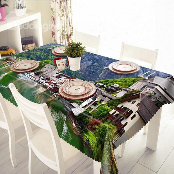 Natural Village Household And Landscape Pattern 3d Tablecloth