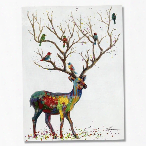 New Arrival Oil Painting Deer Hand Painted Wall Art Prints