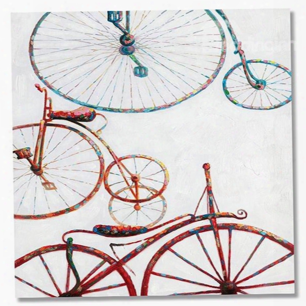 New Arrival Pop Art Simple Bicycle Hand Painted Oil Painting