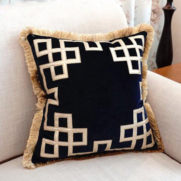 Noble Personalized Design Macrame Blue Hrow Pillow