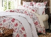 Stylish Red Flowers Print Pastoral Style White Cotton 4-Piece Bedding Sets/Duvet Cover