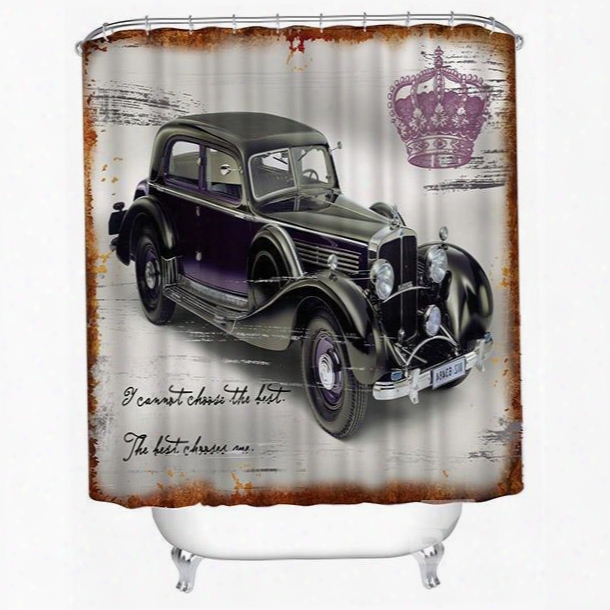 Retro Vintage Car Print 3d Bathroom Shower Curtain